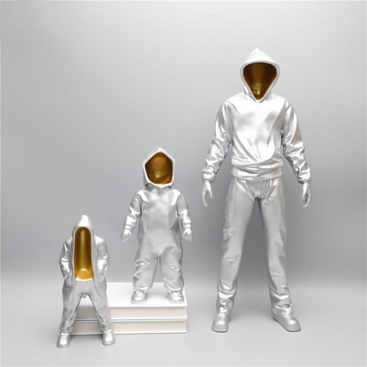 Transform Your Space with Our Modern Silver Resin Sculpture Ornaments