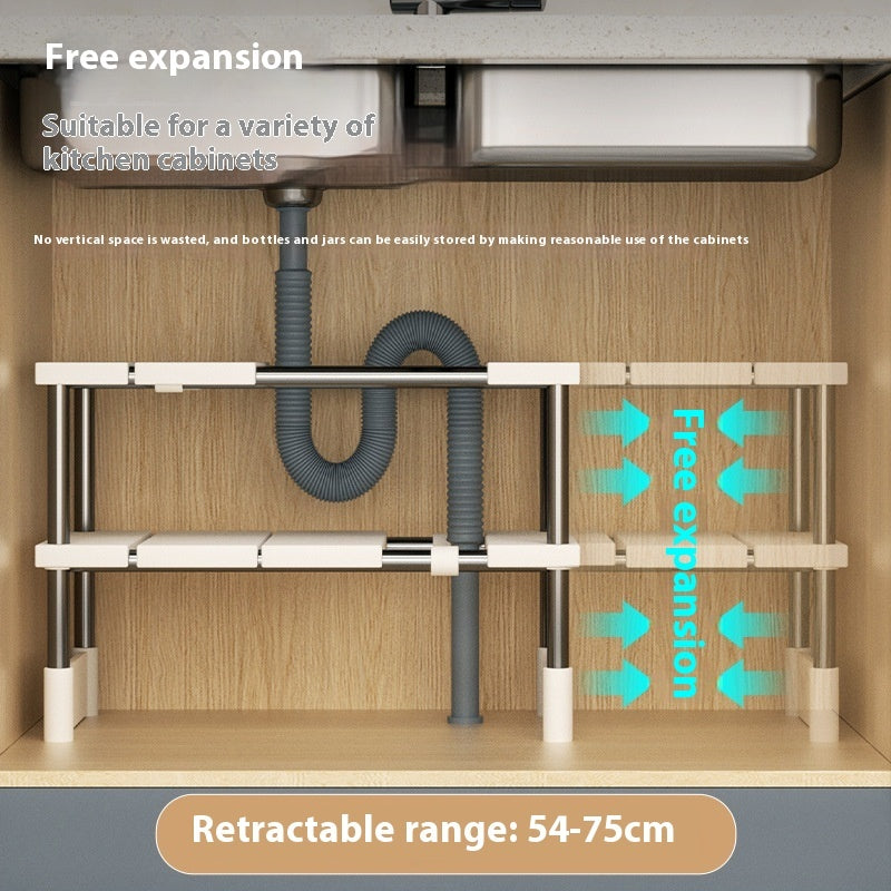 Maximize Your Kitchen Space with the Kitchen Retractable Sink Storage Rack