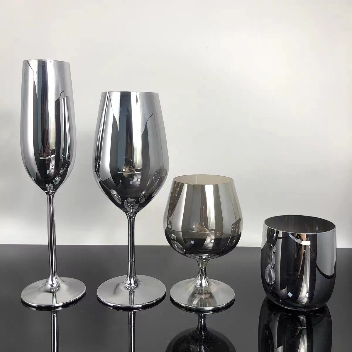 Rainbow Color Electroplated Red Wine Crystal Glass