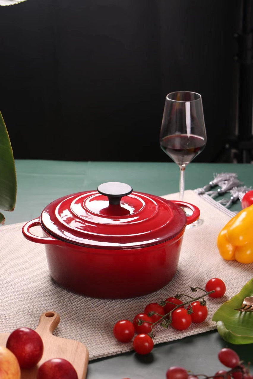 Enamel cast iron stock pot iron stew pot universal
