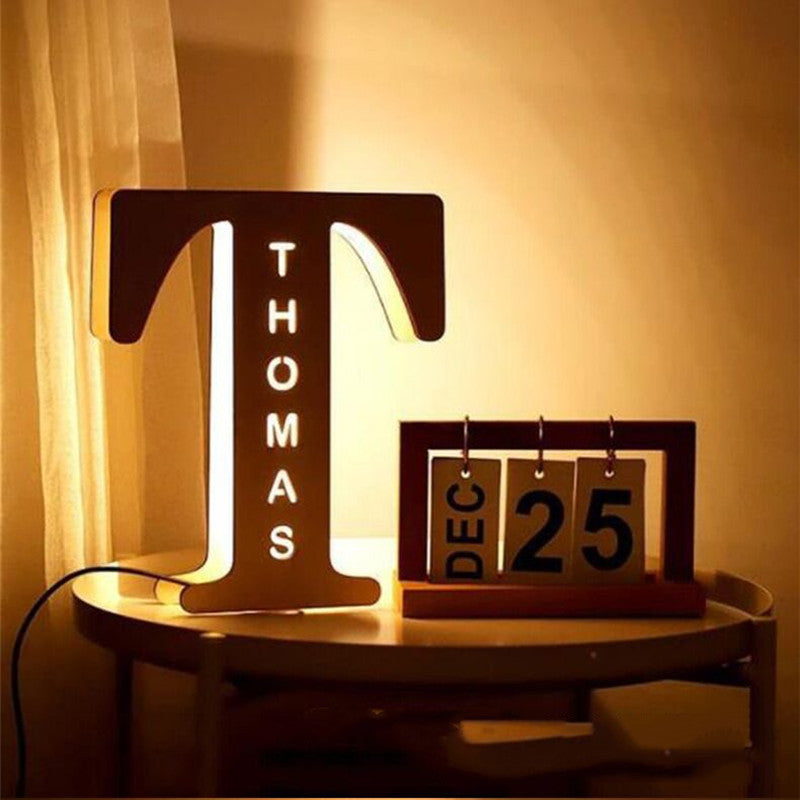 Wooden Letter Pendulum Personalized Decorative Lamp