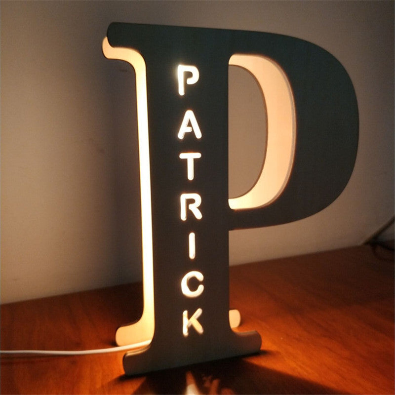 Wooden Letter Pendulum Personalized Decorative Lamp