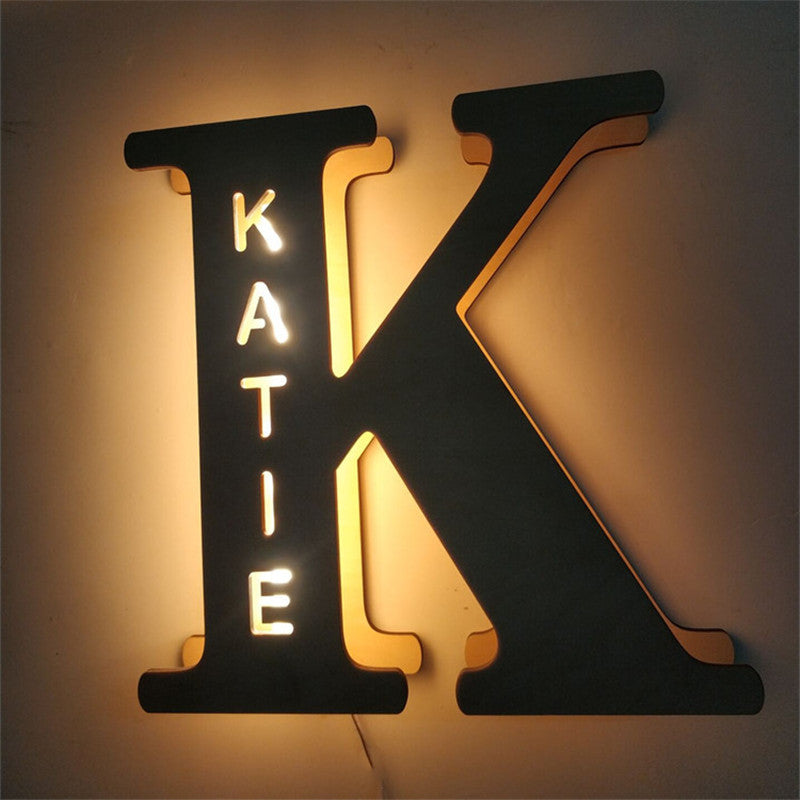 Wooden Letter Pendulum Personalized Decorative Lamp