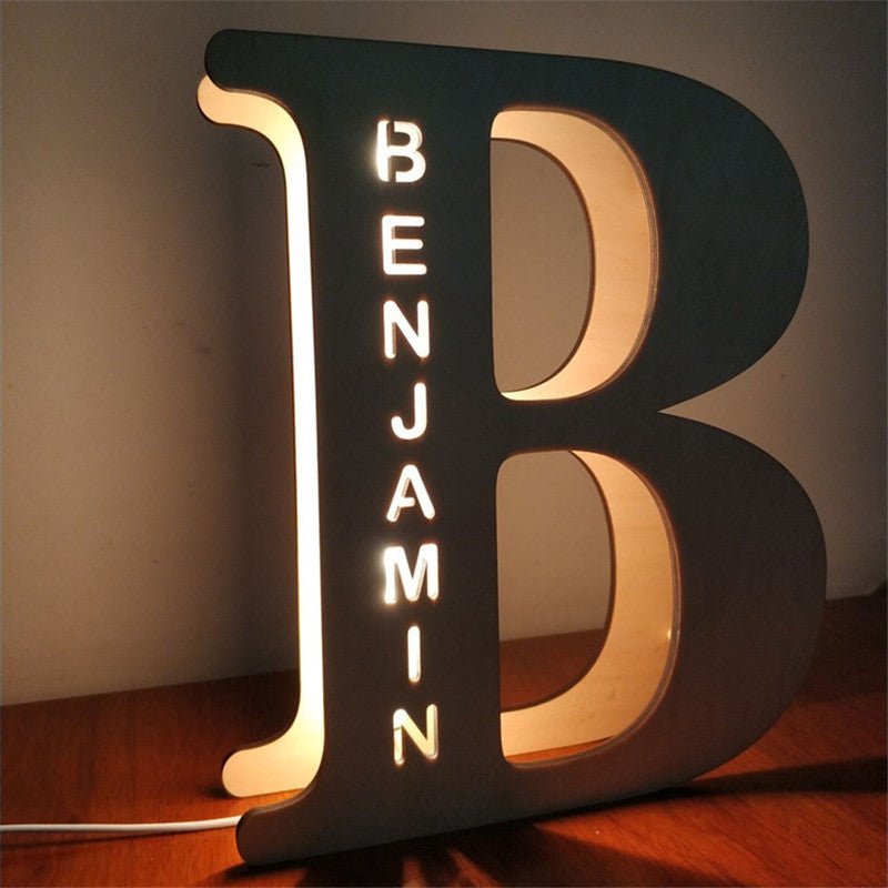 Wooden Letter Pendulum Personalized Decorative Lamp