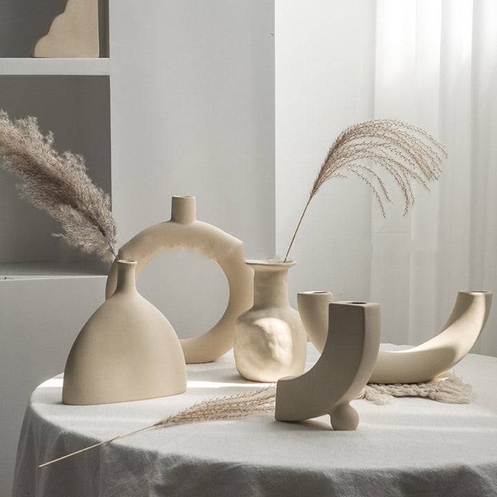 Simple Ceramic Vase Dry Flower Living Room Decor Vase