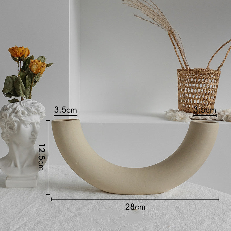 Simple Ceramic Vase Dry Flower Living Room Decor Vase