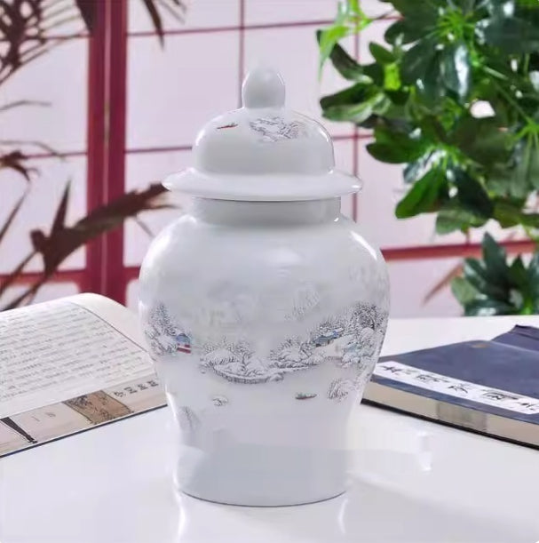 Chinese Style Decorative Porcelain Treasure And Gourd Vases