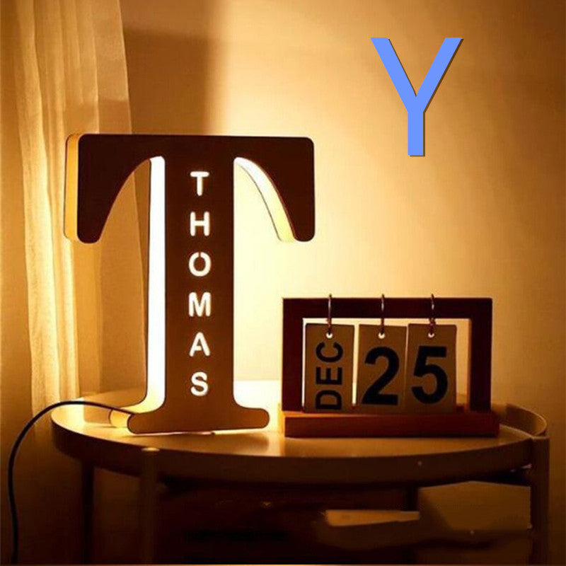 Wooden Letter Pendulum Personalized Decorative Lamp