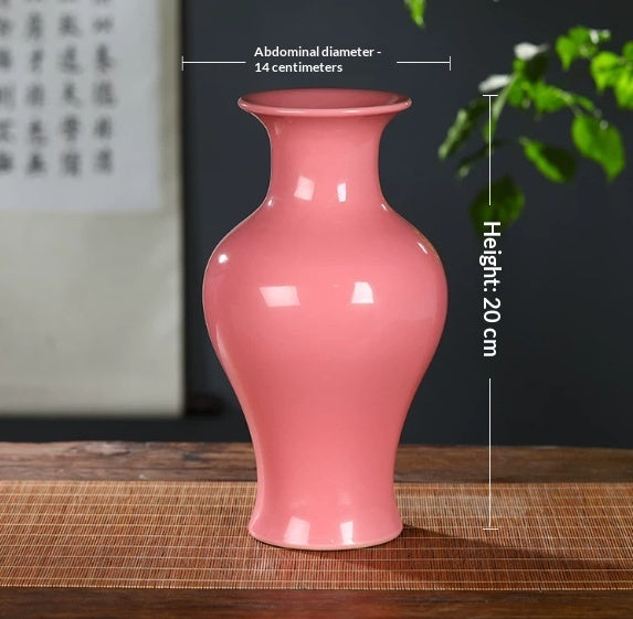 Pink Antique Style Flower Vases Living Room Decor
