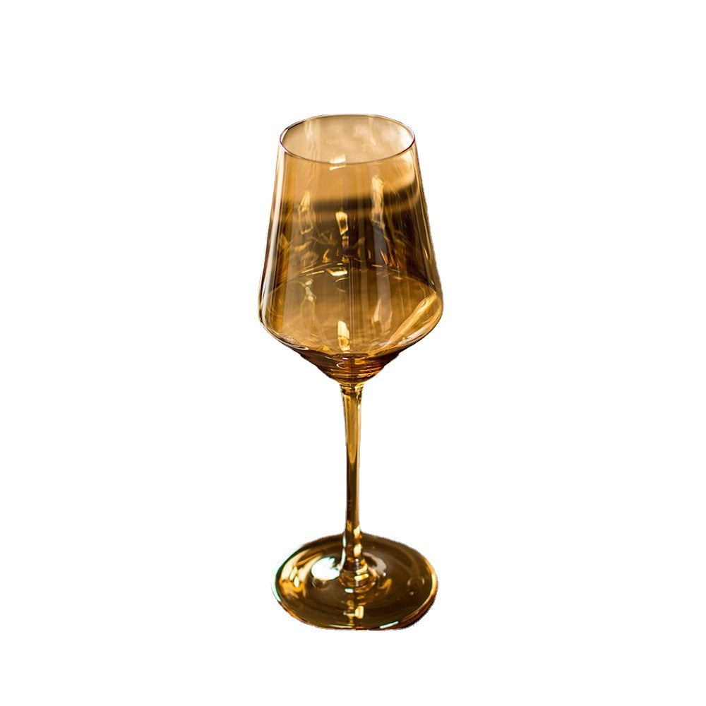 Rainbow Color Electroplated Red Wine Crystal Glass