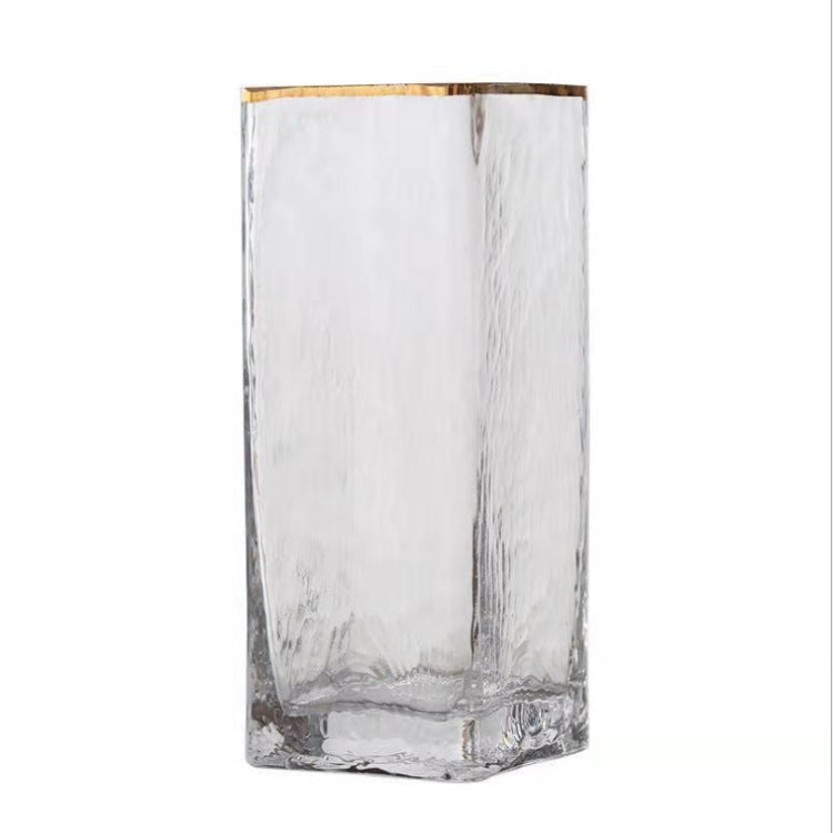 Gold Painted Transparent Glass Flower Vase Wedding Decor