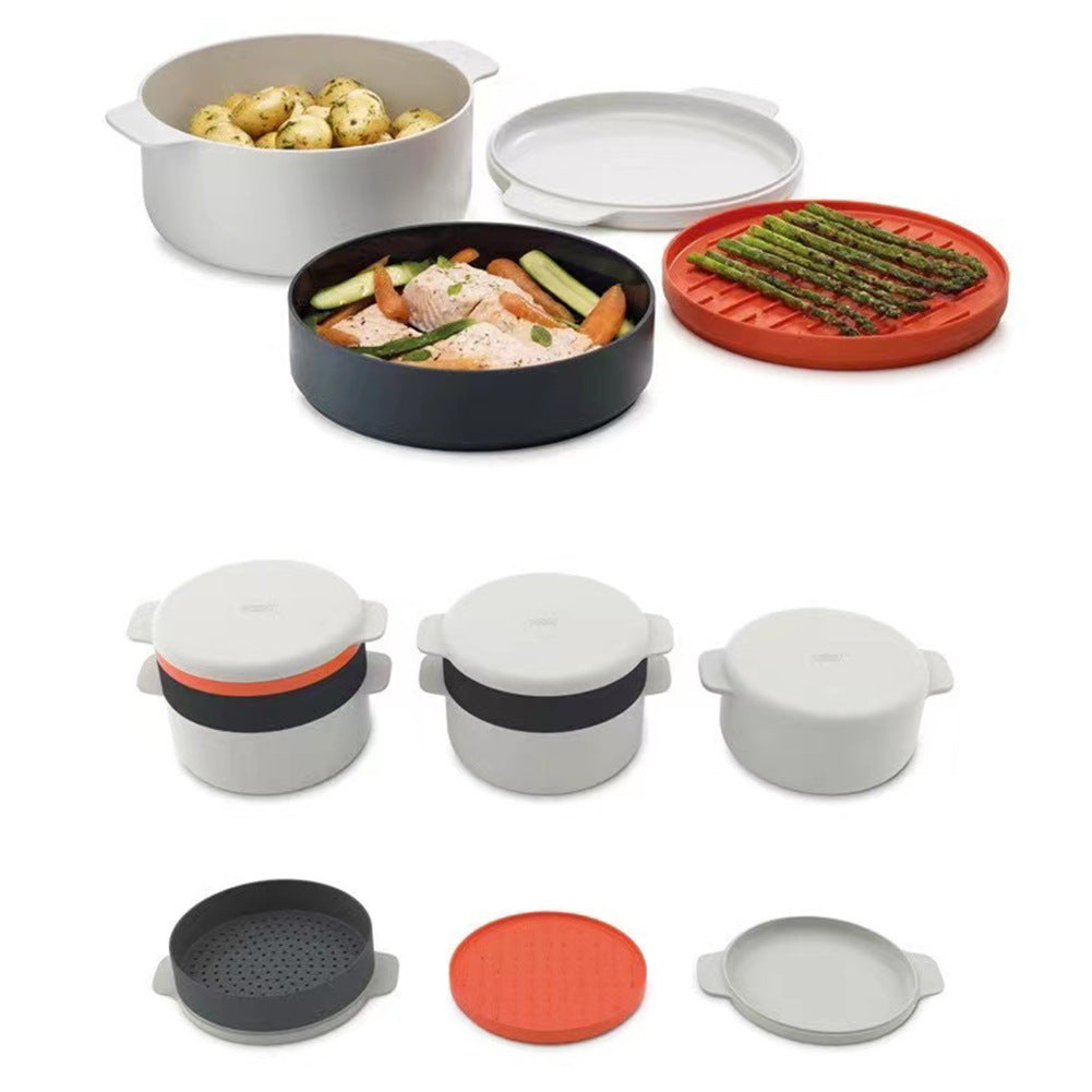 Kitchen Plastic Microwave Steaming Container Gadgets
