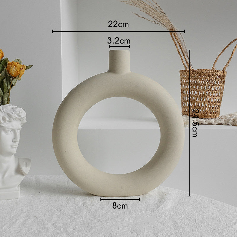 Simple Ceramic Vase Dry Flower Living Room Decor Vase