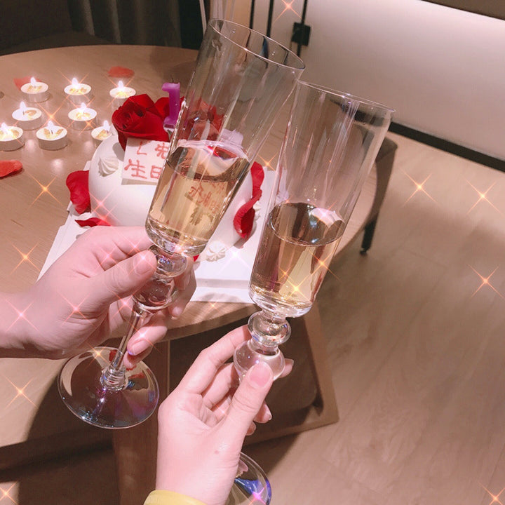 Streamer Rainbow Champagne Crystal Glass