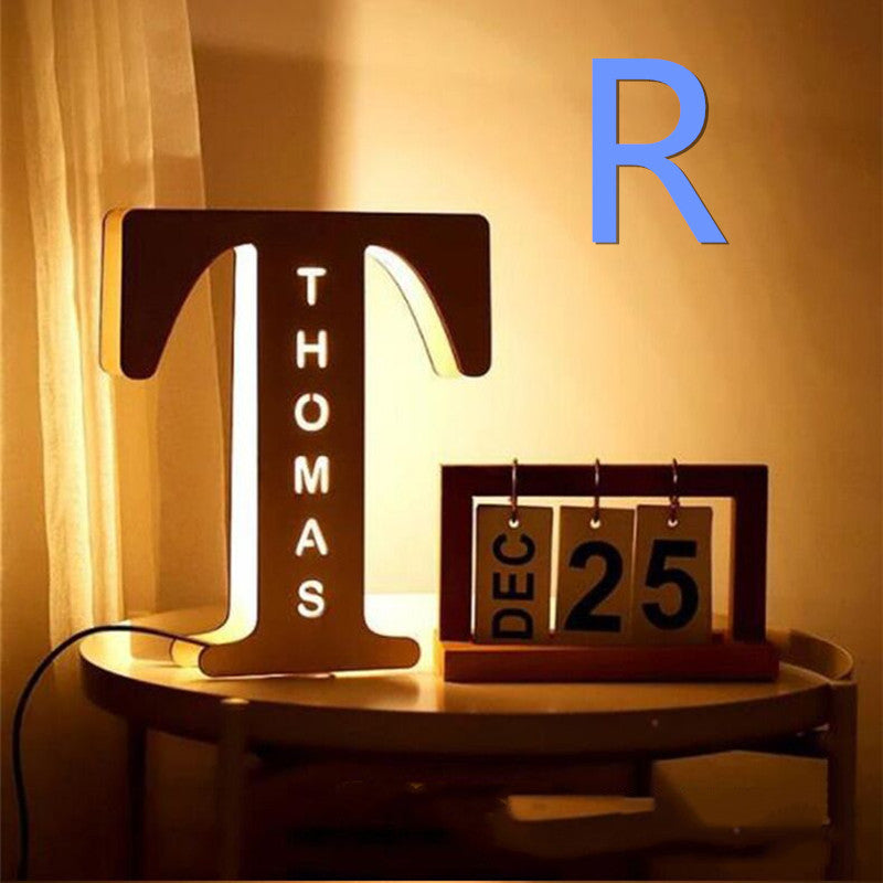 Wooden Letter Pendulum Personalized Decorative Lamp