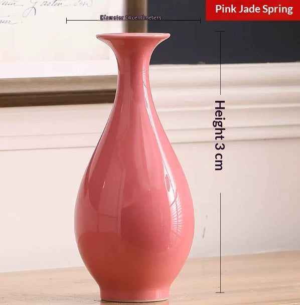 Pink Antique Style Flower Vases Living Room Decor