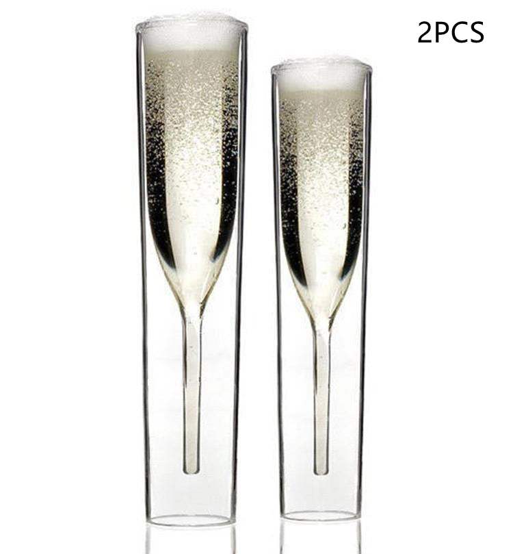 Red Wine Double Crystal Champagne Glass
