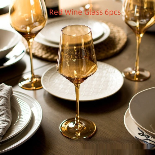 Rainbow Color Electroplated Red Wine Crystal Glass