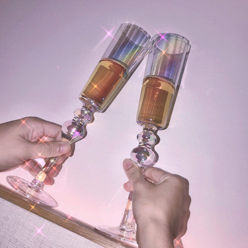 Streamer Rainbow Champagne Crystal Glass