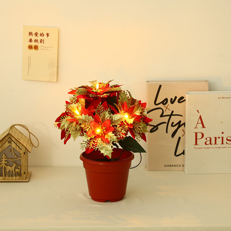 Led Flowerpot Tree Lamp Room Bedside Decorative Lamp